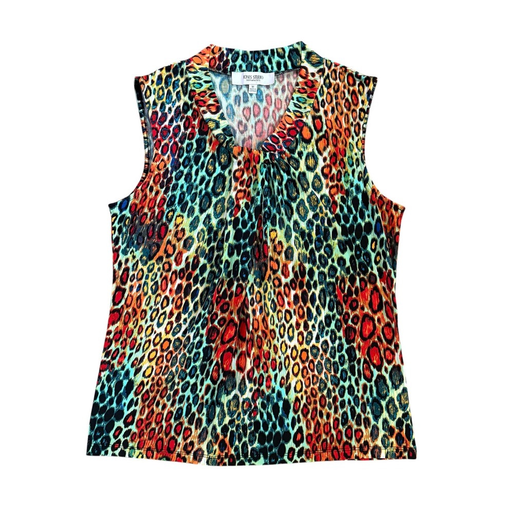 Jones Studio Multicolor Animal Print Sleeveless Top M